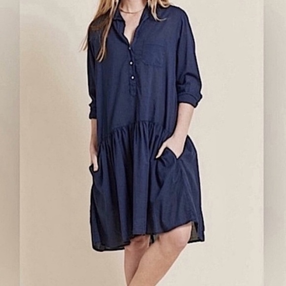 Grayson Frank & Eileen - Women’s The Changemeaker Midi dress 100% cotton navy S - Picture 2 of 7